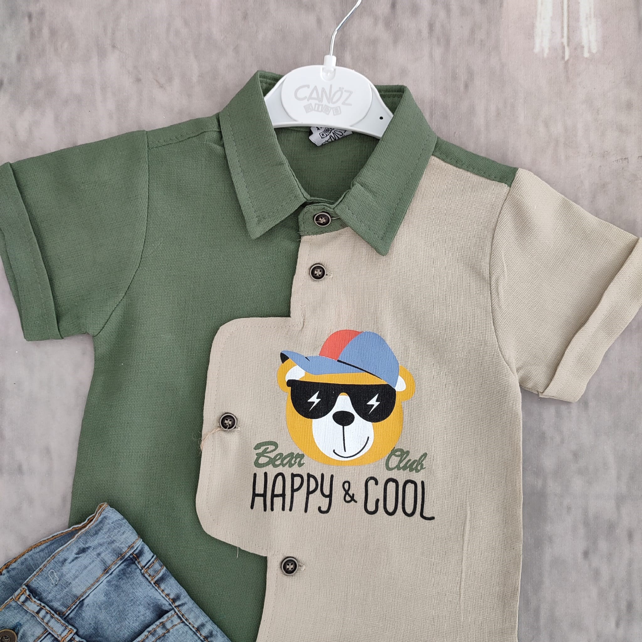 Bebek Takım Happy Cool Baskılı Şortlu